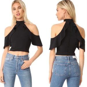 Alice + Olivia Ruffle Crop Top Off the Shoulder Blouse Shirt, S 2